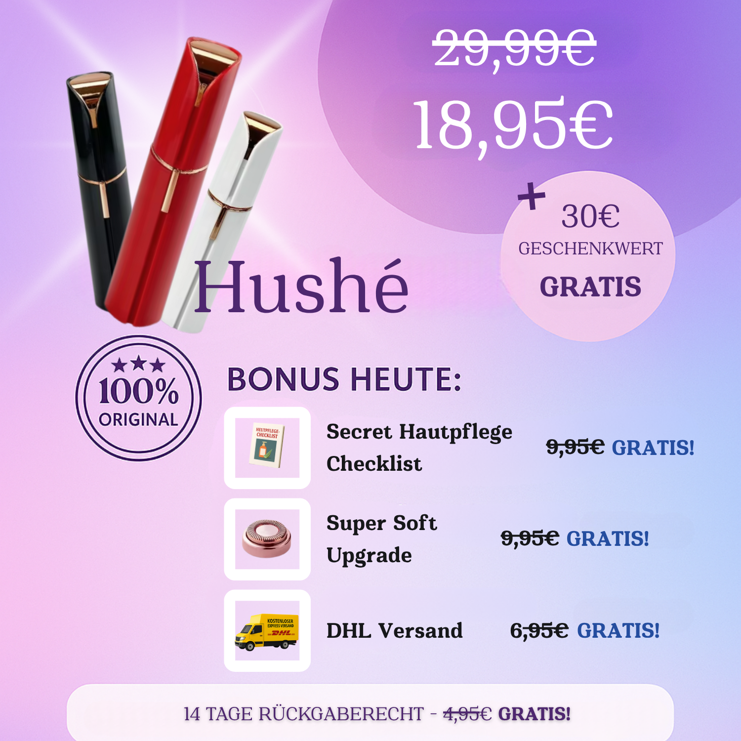 Hushé - Spontan makellos – immer dabei. - MYGLOOM
